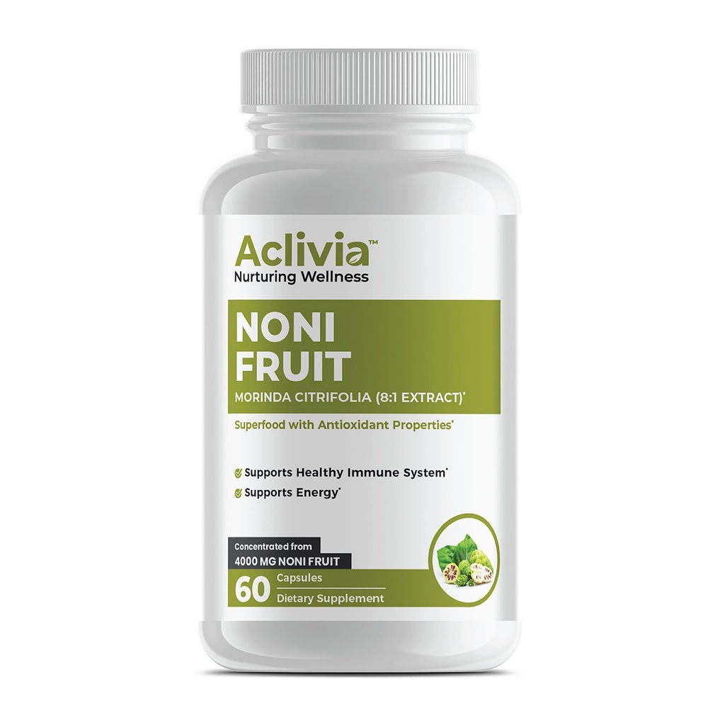 Hawaiian Noni Fruit Capsules 4000 mg - Morinda Citrifolia Supplement - Non-GMO, Gluten-Free, USA Made, No Artificial Additives (60 Count)
