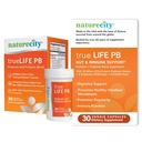 NatureCity True-Life-PB Shelf Stable Blend Prebiotics and Probiotics for Women and Men - Digestive Gut Health Supplements for Women and Men - Dairy Free - (30 Veggie Capsules)