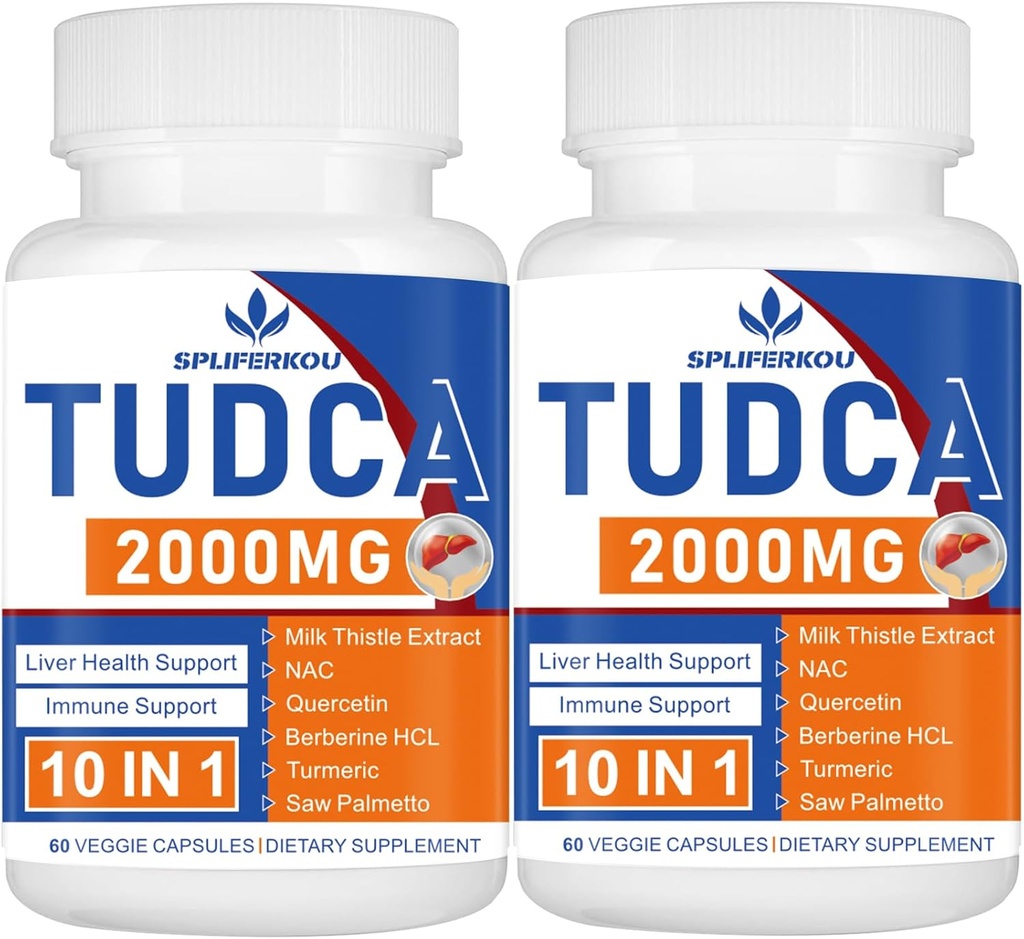 2000mg Tudca Liver Support Supplement, Tudca Bile Salt with Milk Thitle and Nac,120 Kapsule od 60 dní,Podpora pre Pečeň, Detoxifikácia,Immune System