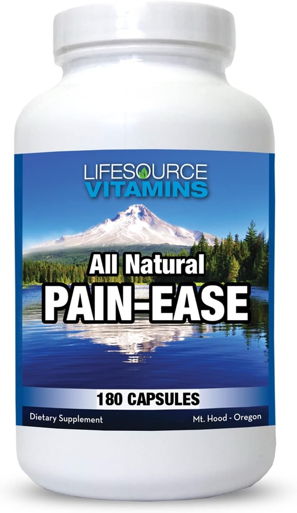 LifeSource Vitamins All Natural Pain Ease – 20 Συνεργιστικά Βότανα και Ένζυμα που Φυσικά & Ασφαλή Υποστήριξη: Πονοκέφαλοι & Ημικρανίες - Γονατίσματα – Ωμοπλάτες – αρθρώσεις – Πόνος ποδιών – Ένταση