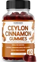 Ceylon Cinnamon Gummies (60 Count) Apple Cider Vinegar Cinnamon, gurkmeja, Berberine & Ginseng för utmattning överlag Wellness Support - Ceylon Supplements - Vegan Safe & USA Made