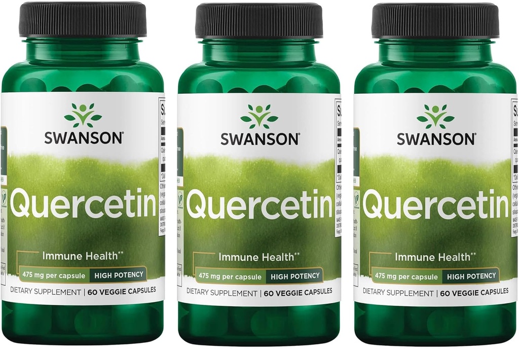 Swanson High Potence Quercetin - Antioxidant Defense - (60 Veggie Capsule) 3 Pack