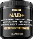NAD+ Täiendus koos Nicotinamide Riboside, Resveratrol, Quercetin, Kurkum, Rhodiola Rosea - 60 krahv