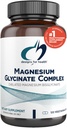 עיצובים לבריאות Magnesium Glycinate Complex - Chelated Magnesium Bisglycinate + High Absorption Magnesium for Calming & Sleep, Heart Health, Immune Support &עצמות העצם - טבעוני (120 קפסולות)