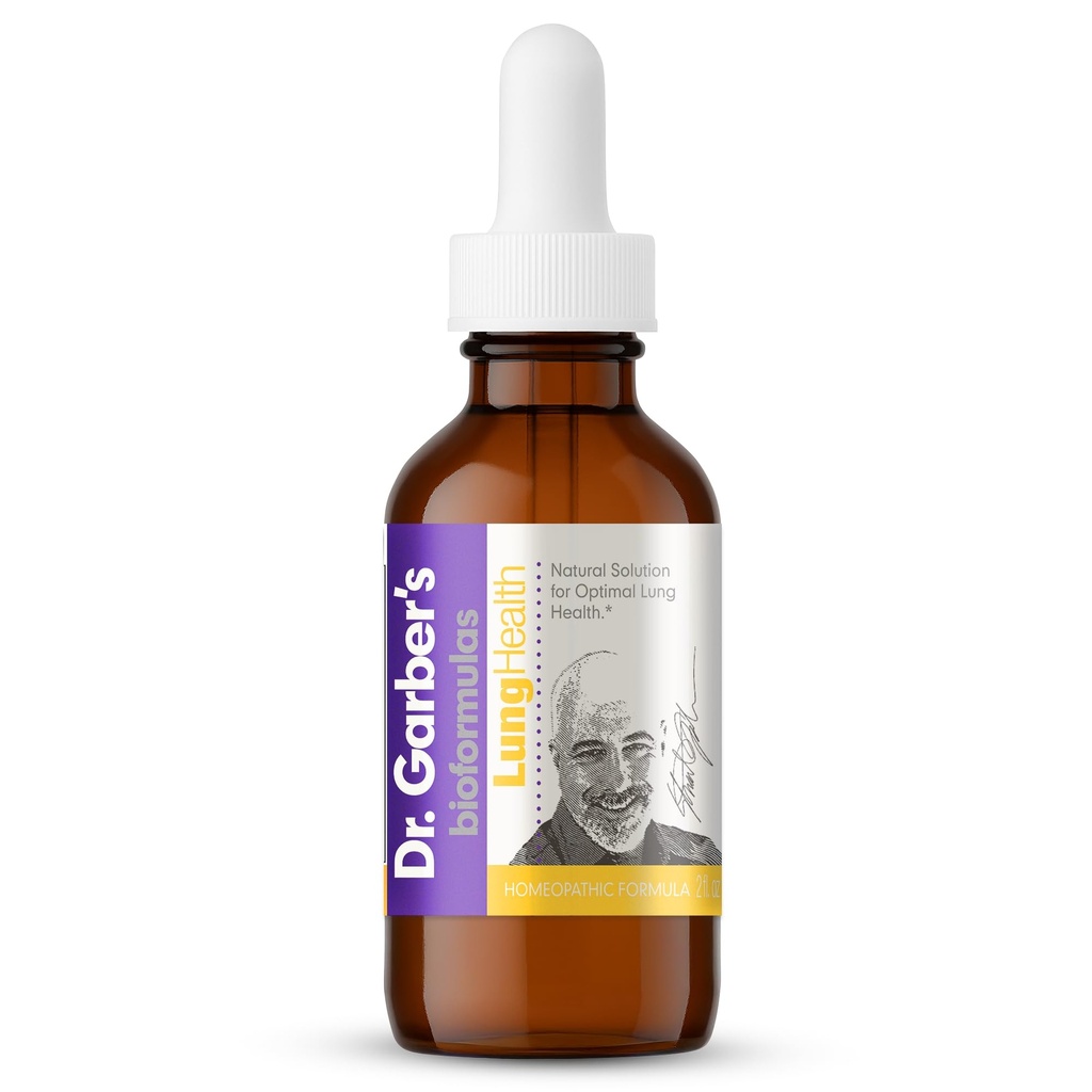 Dr. Garber's Natural Solutions Lung Health Oral Drops - Gemmotherapy Liquid Supplement to Protect & Cleanse Lungs, Repair Damaged Lung Tissue, Lung Health Support, Allergy & Asthma Relief - 60ml