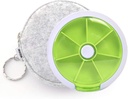 Custodia per Pill Organizer Travel Pill per Purse Portable Medicine Case Small Weeks Pill Box per Vitamine/Fish Oil/Pills/Supplements (Green 02+Bag)