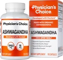物理学家的CHOICE Ashwagandha 补充品 - 1950mg 生物可用有机物 Ashwagandha 根粉 - 黑椒抽取,压力支持,Mood支持补充品,90 Veggie Ashwagandha Capsules