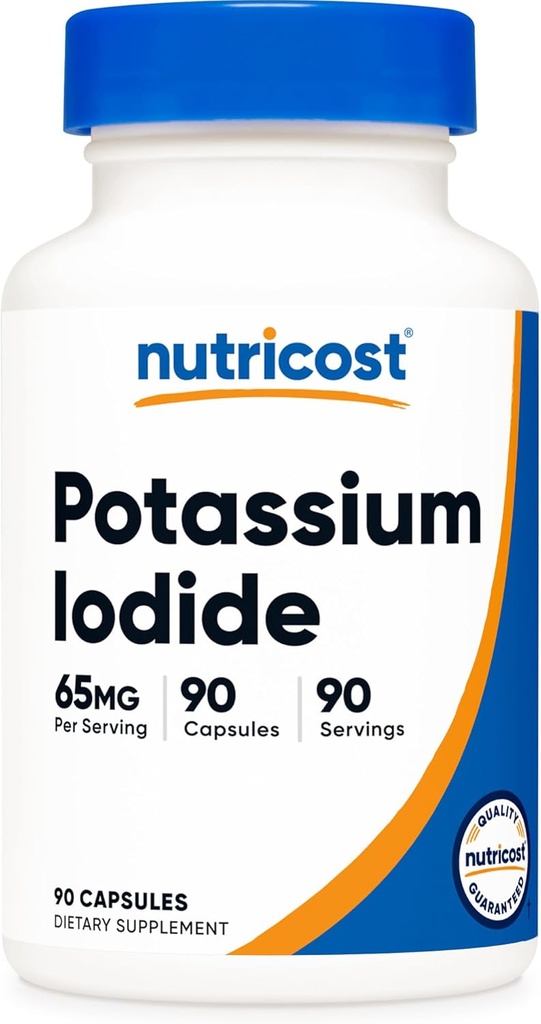 Nutricost Kalium Iodide (KI), 90 kapselia, 65 mg kalium Iodide Per Serving, kasvissyöjä, ei-GMO & gluteeniton