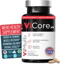 ViCore Premium Men 's Herbal Supplement - Tongkat Ali (Longjack), Maca Root, Panax Ginseng, Cynk & L- Arginina - Wsparcie energii, Stamina, Immune Health & Men' s Wellness - 60 Kapsułki
