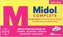 Midol Complete Maksimalus stiprumas Skausmas Lengvas kapsulės 40 ea (pakuotė 4)