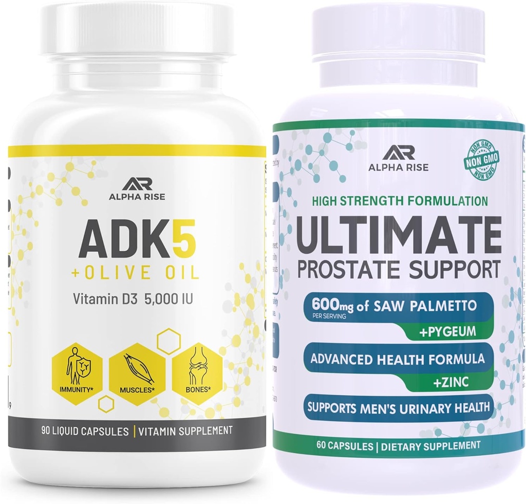 ADK 5 Vitamin Suplemen + Best Over- The- Counter Prostat Dukungan - Prostat Suplemen Kesehatan untuk Pria