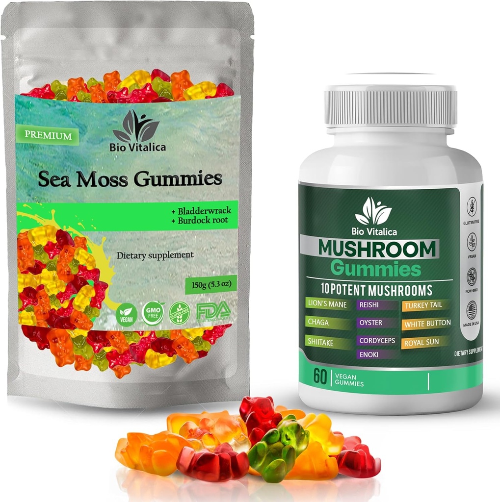 BIO VITALICA 海 Moss Gummys & 蘑菇 Gummys (Bundle) (英语).