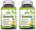 허브 시크릿 Bromelain 500 Mg 120 정제 보충 | 2 팩 | Non-GMO | 글루텐 프리 | 미국에서 제작