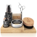 Striking Viking Beard Growth Kit - 7- Kousek Set, Sandalwood Scent & Caddy - Olej & Balzám s Beard Brush, Dual- Sided Comb & Nohy plus Mustache Comb for Grooming & Styling