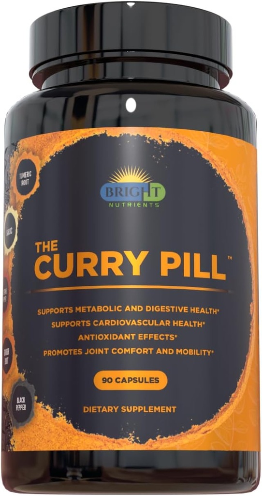 The Curry Pill - High-Curcumin Turmeric, Garlic, Ginger, Cayenne və Black Pepper ilə 90 Count Dietary Supplement