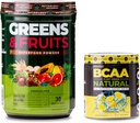 Nutrology Greens & Fruits Powder-Naturally Sourced Superfood, Chocolate (30 서빙) BCAA 자연, 식물 기반 BCAA 분말, 레몬 맛 (30 서빙)