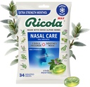 Ricola Max Cool Menthol Nasal Pflege große Tasche | Cough Suppressant Tropfen | Dual Action Liquid Center | Beruhigendes Langlebiges Relief - 34 Count (Pack von 1)