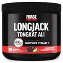 Force Factor Longjack Tongkat Ali Gummies, Tongkat Ali for Men to Support Male Vitality and Drive, 400mg Tongkat Ali with BioPerine, Mixed Berry Lemonade, 90 Gummies
