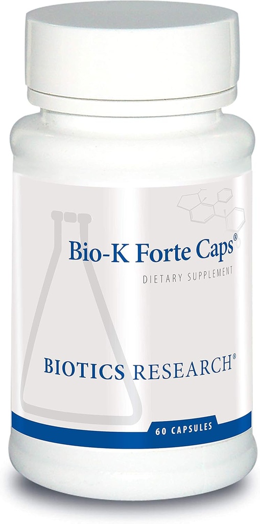 Biotics Research Bio K Forte Caps Витамин К като менахинон 7, фитонадион, Комбинация с K1 и MK 7 в съотношение 1:10. High Potency Vitamin K with SOD and Catalase 60 капсули