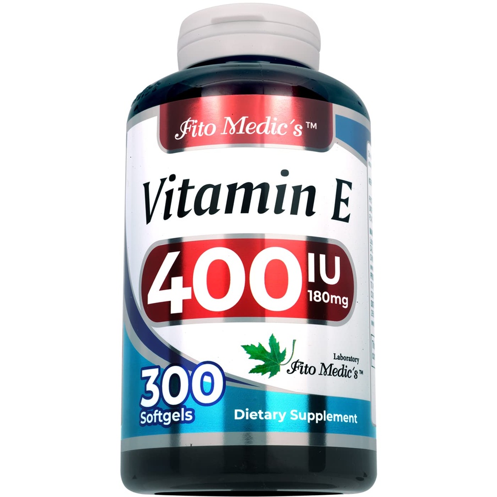 FITO MEDIC'S Lab - Vitamin e - 400 IU, 300 Softgels of - Pure- Vitamin e Oil - for Antioxidant Support- Vitamin e Capsules - Ultra high Absorption- vitamina e.