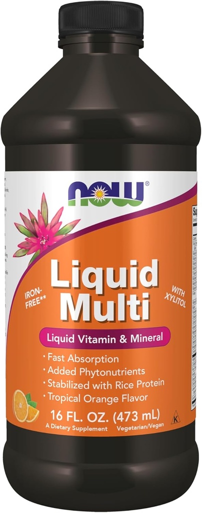 NOW Foods Supplements, Vedel Multi, Tropical Orange Maitse, Kiire imendumine, Lisatud Fütonutrients, 16-Ounce
