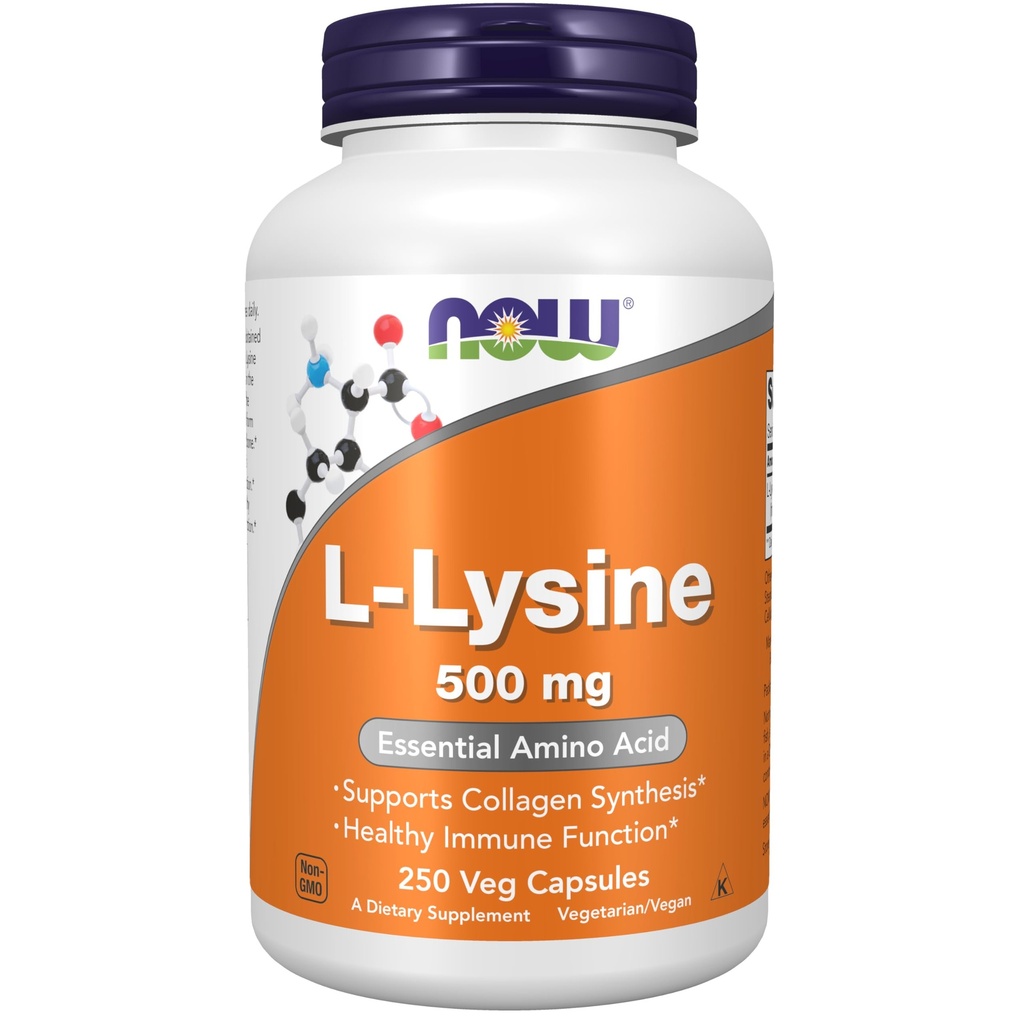 L-Lysine, 500 mg, 250 Veg Capsules, Now Foods
