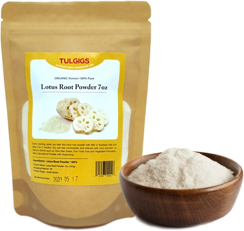 Lotus Root Powder 7Oz(200g) Naturlig 100% ren sunn fiber vitamin C aminosyre laget i KOREA