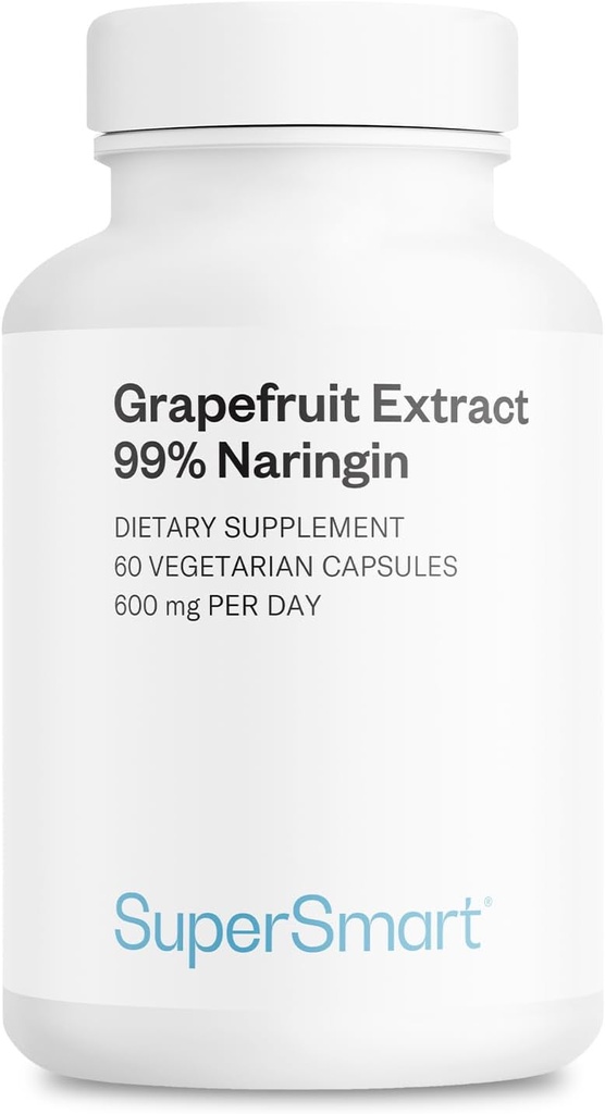 Supersmart - Grapefruit Extract 600mg za deň (99% Naringin) - Vysoká potencie GSE Supplement 
