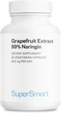 Supersmart - Grapefrukt Extract 600mg per dag (99% Naringin) - High Potency GSE Supplement | Non-GMO & Gluten Free - 60 Vegetariska kapslar