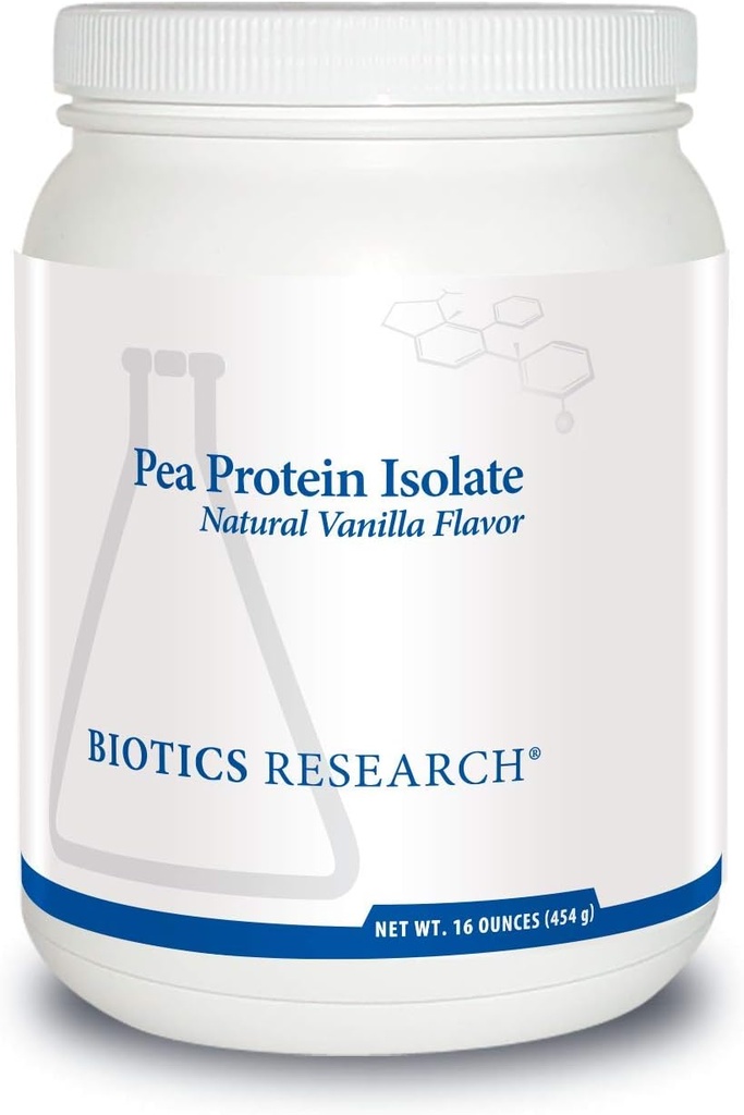 Biotics Research Pea Protein Isolate Natural Vanilla Flavored, Mischt leicht mit Wasser oder Saft, Premium Pea Protein, 21 Gramm Clean Protein per Serving 16 Unzen