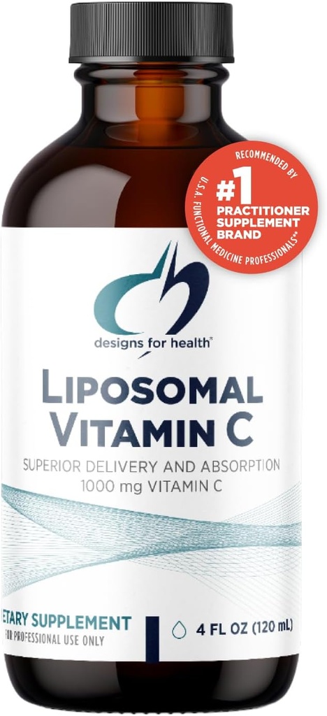 Tervislike liposomaalsete C-vitamiini vedelike kujundused - 1000 mg C-vitamiini lisand - liposoomid (päevalilleletsitiinist) parema imendumise jaoks - mitte-GMO, meeldiv sidruni maitse (24 Servings / 4oz)