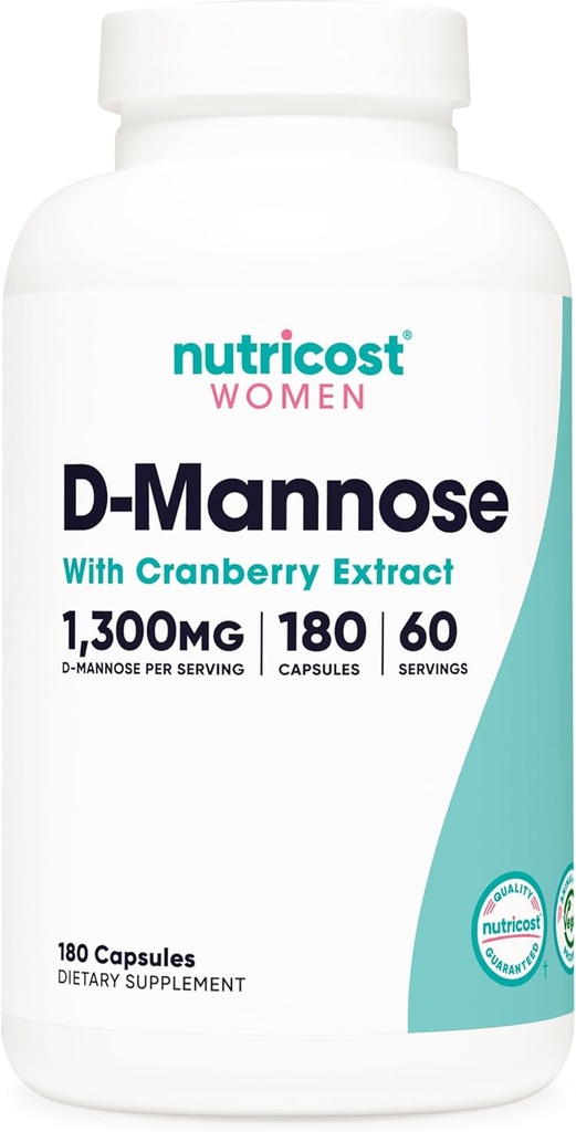 Qadınlar üçün Cranberry özü ilə D-Mannose 1300mg 180 Capsules
