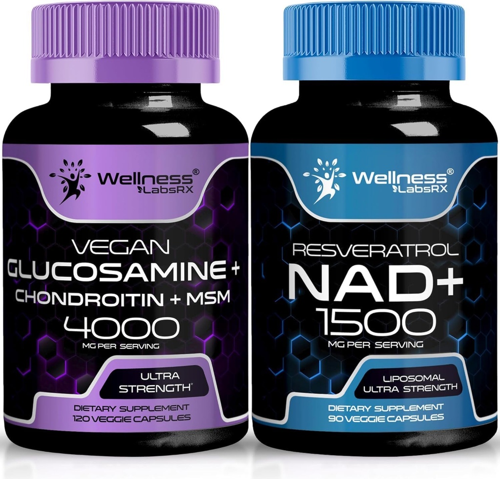 WELLNESS LABSRX Glucosamine Chondroitin MSM | NAD Supplement Capsules
