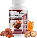 GreeNatr Complete Mushroom Supplement -10 в 1 Комплекс з Lions Mane, Cordyceps, Shiitake, Chaga, Туреччина Tail для імунітету, пам'яті, фокус та природна енергія Booster - 60 капсули (1 пляшка)