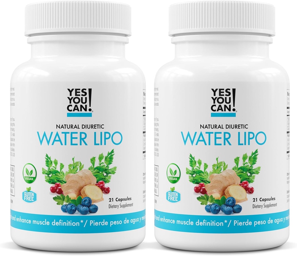 Yadda saxla Natural Water Lipo Pills - Electrolytes & Vitamins ilə Diuretic Cleanse - Su Retention ilə kömək - Gluten-Free, 21 Kartonlar (2 Paket)