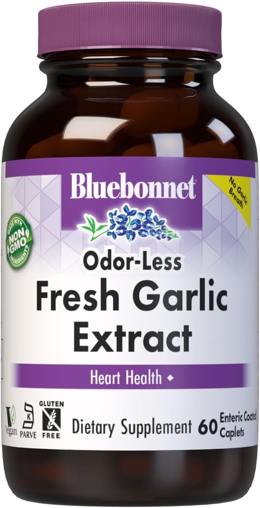 BlueBonnet Estàndarditzat Extravet Garlic Riic suplementari, 60 comte