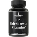 11-in-1 Vegan Hair Growth Vitamins for Thinning & Brittle Hair – Advanced Vitamin Complex with 5000mcg Biotin, Pumpkin Seed, Zinc. Supports Thicker, Healthier-Looking Scalp for Women & Men