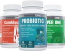 Balance ONE 2 Mes Kit ← Probiótico, CandAssist, Liver One tención 15 Billion CFU Probiótico ← Limpieza natural con ácido caprílico ¦ Apoyo para el hígado con carburante
