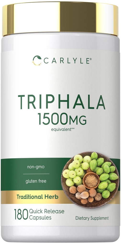 Carlyle Triphala Capsules | 180 Count | Herbal Supplement | Non-GMO and Gluten Free