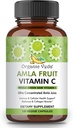 Økologisk Veda Amla Frugtkapsler, 20 X Koncentreret Amla Berry Juice Uddrag Natural Vitamin C Supplement - Potent Antioxidanter, Immunitet, Hud Radiance - Vegansk Vitamin C Amla Pulver Kapsel 120
