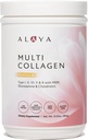 Alaya Multi Collagen Powder - Typ I, II, III, V, X Hydrolyzed Collagen Peptides Protein Powder Supplement med MSM + GC (Vanilla)