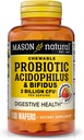 MASON NATURAL Probiotic Acidophilus mit Bifidus, 50-Tage-Versorgung, Unterstützt gesunde normale Verdauung, Erdbeer-Flaschen, 100 Kaubare Wafer