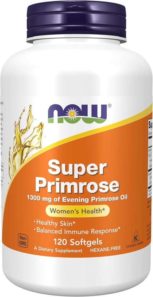 Teraz suplementy żywności, Super Primrose 1300 mg z naturalnie występującą GLA (kwas gamma- linolenowy), 120 Softgels
