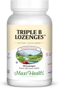 Maxi Health Triple B Lozenges - B12 bitamina eta B6 & Biotin - Strawberry Flavor - 90 Chewies - Kosher