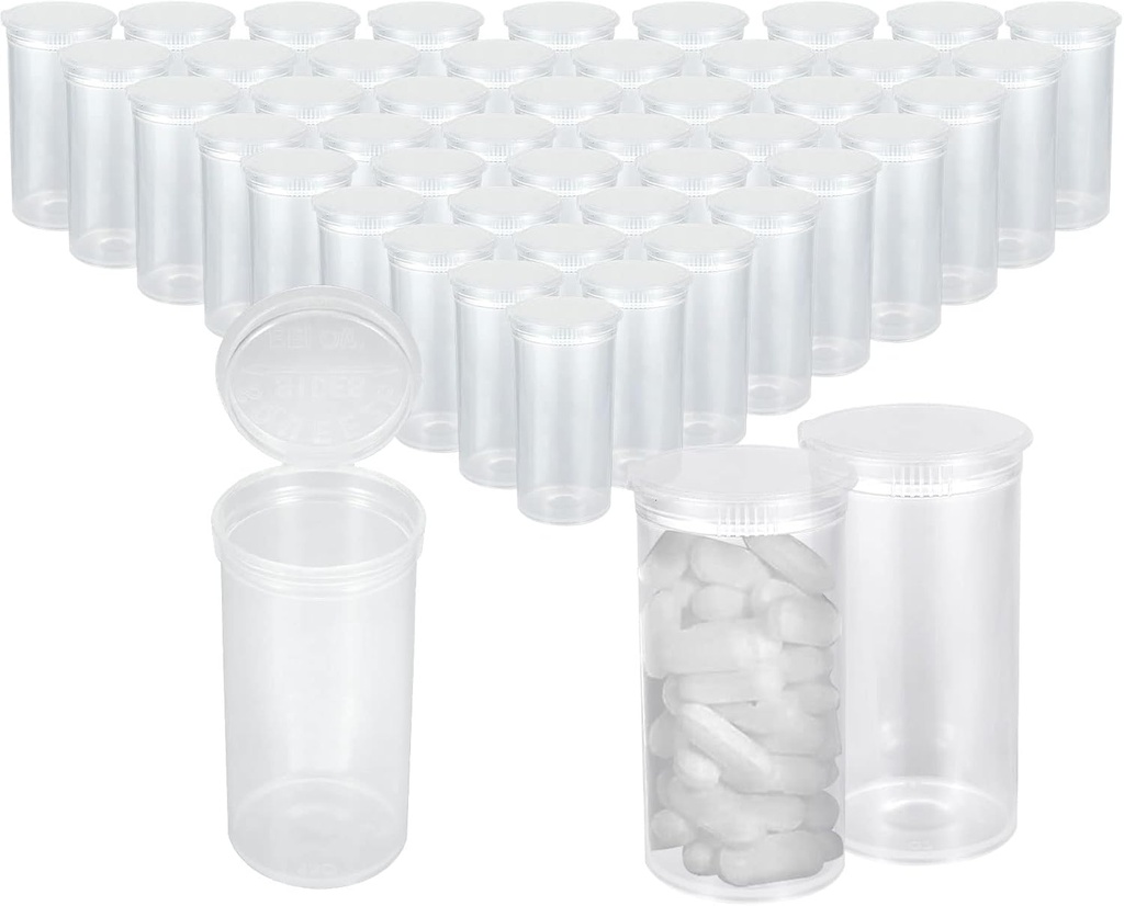 DAJAVE 100 Pack13 Drama sticle goale Pilula cu capace Pop Top Medicina de plastic Sticle de prescriptie medicala Flacon de prescriptie medicala Container pentru pilula, Mestesuguri, bomboane, Suplimente