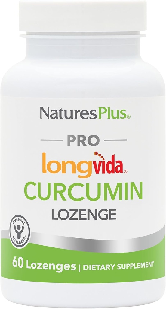 PrírodaPlus PRO Longvida Curcumin - 60 Lozenges - Podporuje zdravú bezplatnú radikálnu ochranu - Non-GMO, Vegan, Gluten Free, Soy Free - 30 Služieb