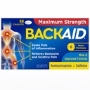 Backaid Maximum Strength Aspirin-Free Pain Relief from Backache, Sciatica and Leg Pain, Powerful Combination, Long-Lasting 6 Hour Formula, 38 Count