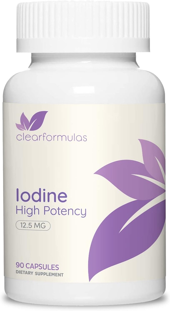 Høj potens Kalium Jod supplement - Kalium Jodide USP og Gratis jod kapsler 12.5mg Præcise Dosering Blend - Capsule Alternativ til Lugol supplement til Thyroid Energi & Immunitet (3 måneder)