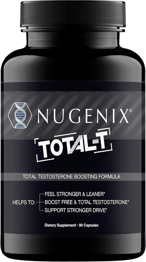 Nugenix Total-T, Suplemento gratuíto e total de reforzo de testosterona para homes, Conta 90