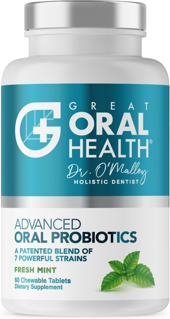 Yetişkinler için Ağız Kötü Nefes Tedavisi için Oral Probiyotikler; Dişler ve Gums Health & Kronik Halitosis için Diş Probiyotikleri BLIS K12 M18, 60 Chewable Oral Health Tabletleri Mintist Formula
